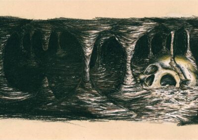 Crayon et pierre noire, 15x28cm, 2022